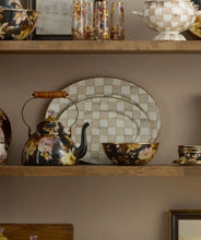 Load image into Gallery viewer, Mocha Check Oval Platter
