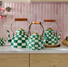 Load image into Gallery viewer, Emerald Check Tea Kettle 2 QT
