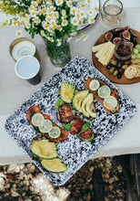 Load image into Gallery viewer, Splatter Enamelware Large Rectangle/Jelly Roll Tray
