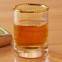 Load image into Gallery viewer, Optic Shot Glass With Gold Rim S/6
