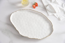 Load image into Gallery viewer, Portofino Large Oval Platter Gold Rim
