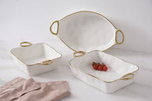 Load image into Gallery viewer, Golden Handles  Rectangular Baking Dish
