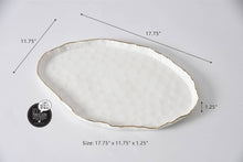 Load image into Gallery viewer, Portofino Large Oval Platter Gold Rim
