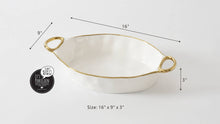 Load image into Gallery viewer, Golden Handles Oval Baking Dish
