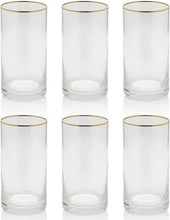 Load image into Gallery viewer, Optic High Ball With Gold Rim Set Of 6
